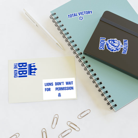 BIBI 'Lions Nation' Sticker Sheet — Blue Total Victory Motivational Decals