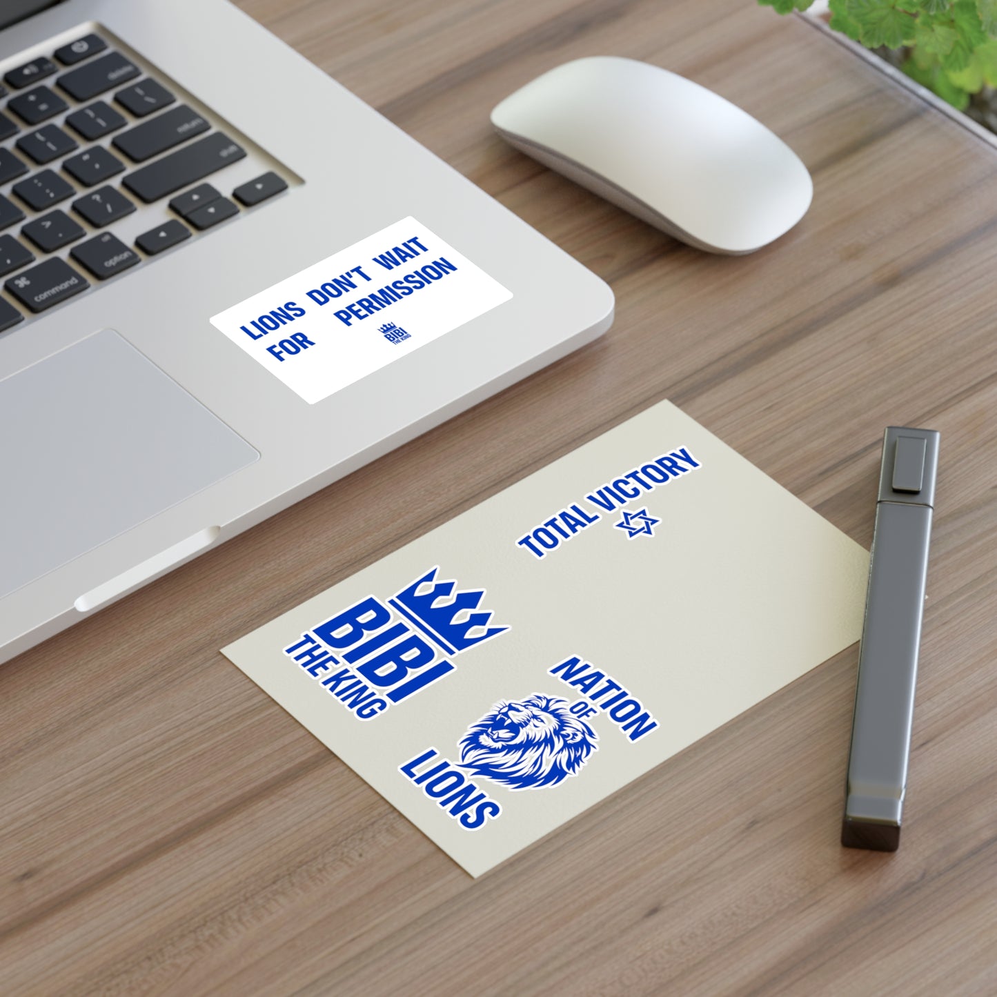 BIBI 'Lions Nation' Sticker Sheet — Blue Total Victory Motivational Decals